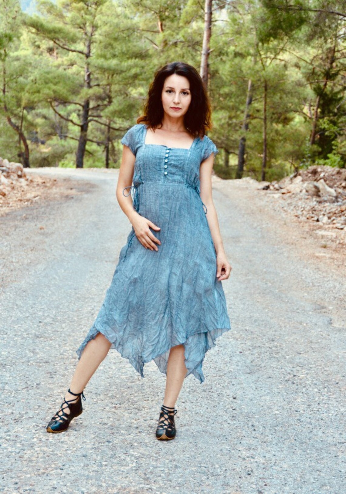 Pure Cotton Clothing Pure Cotton Clothes Grey Long Dress Etsy