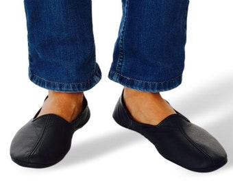 Leather Slippers Men - Etsy