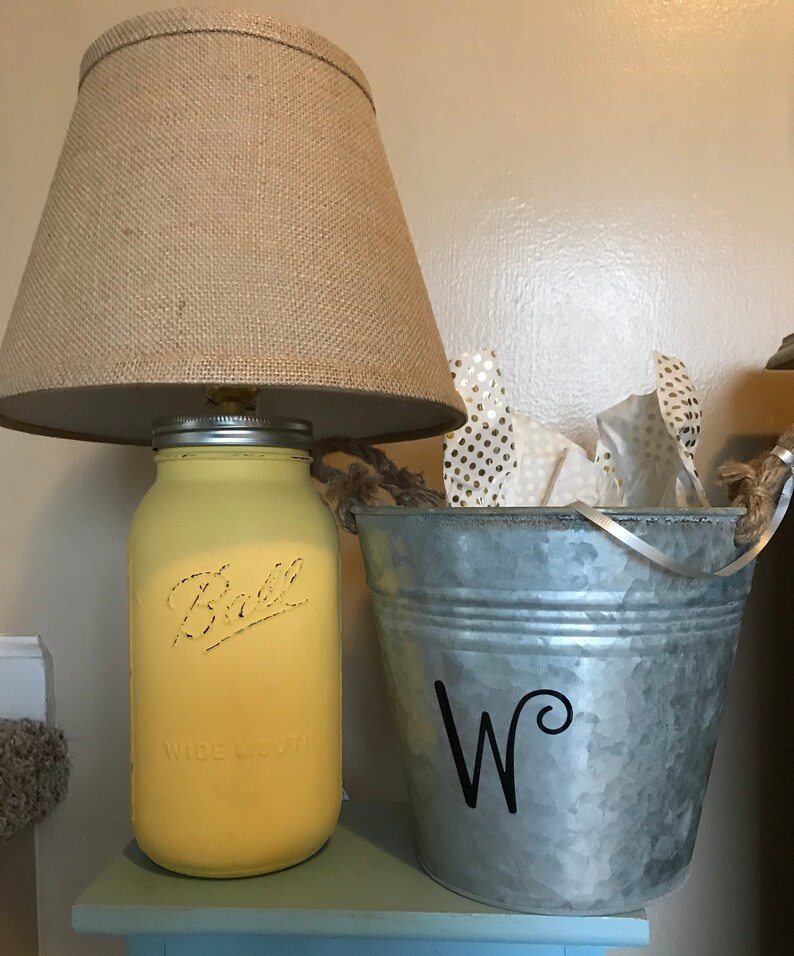 Mason Jar Lamp Distressed Lamp Mason Jar Lamp With Shade Etsy