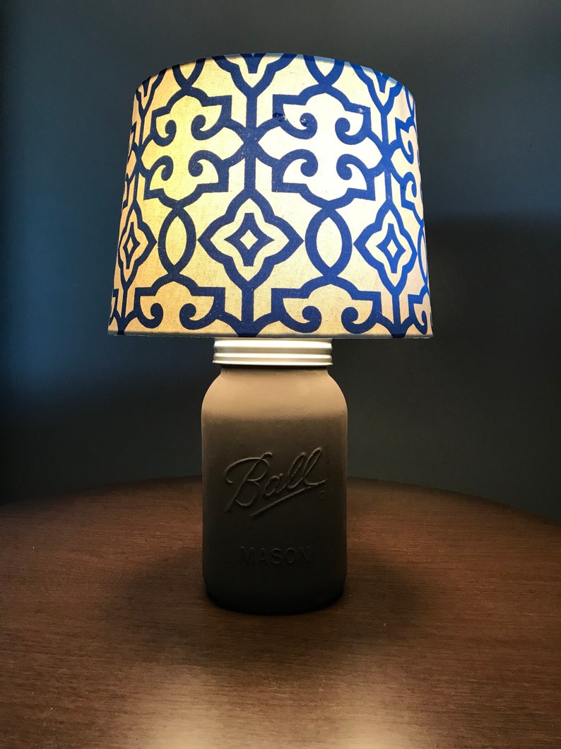 Gallon Mason Jar Lamp Rustic Table Ball Farmhouse Lighting Large Accent Desk