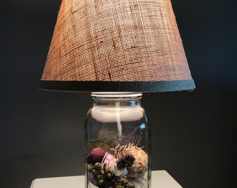 Table Lighting Quart Mason Jar Lamp with Bulb Tabletop Lamp 7\u201d Mason Jar Lamp