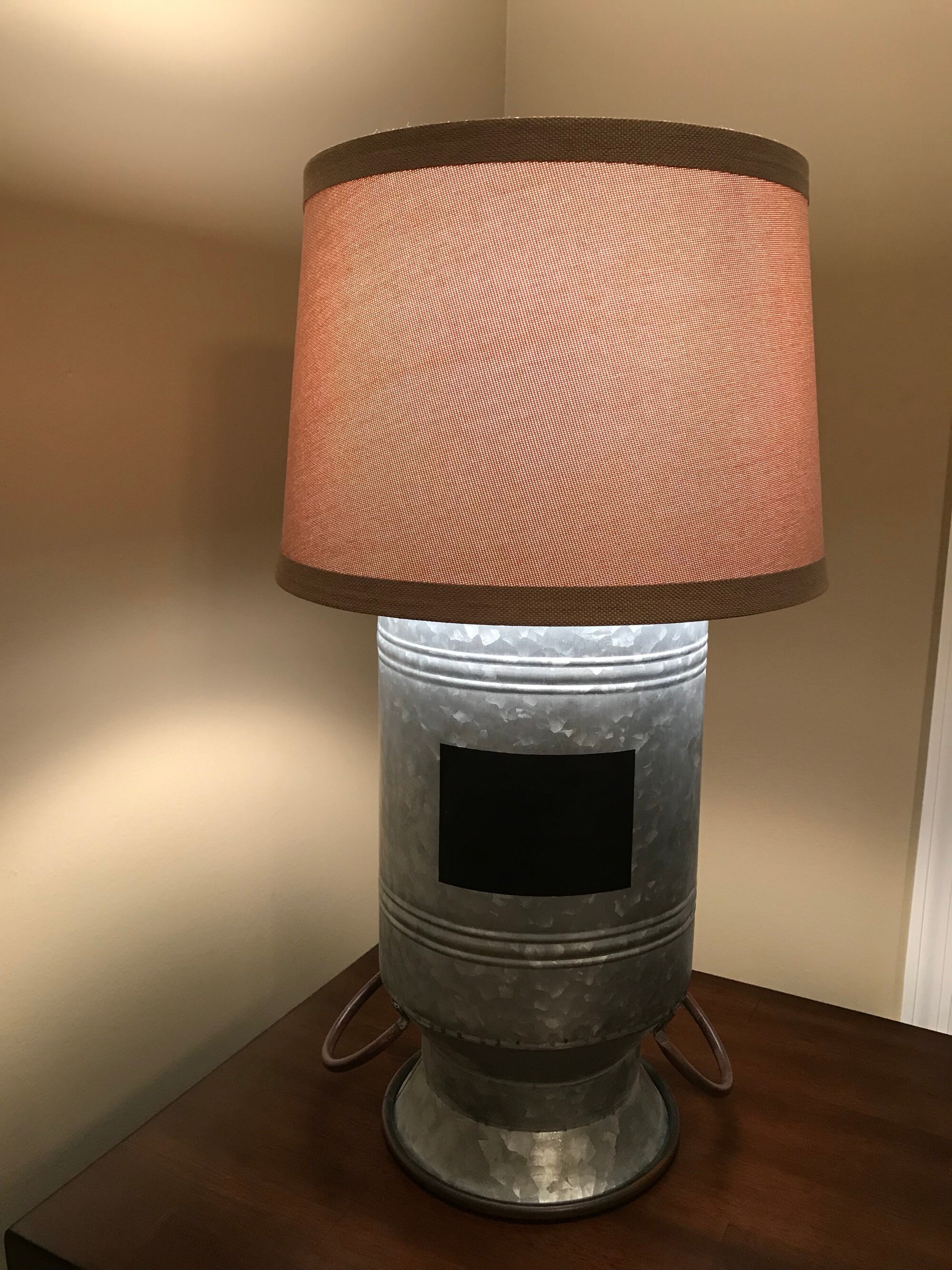 Galvanized Lamp Tin Can Rustic Burlap Lampshade 50