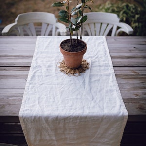 Mustard linen table runner, handmade table runner, stonewashed linen table runner image 7