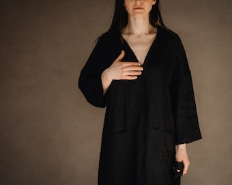 bow-detail pleated a-line mini dress in black Laura main image 1