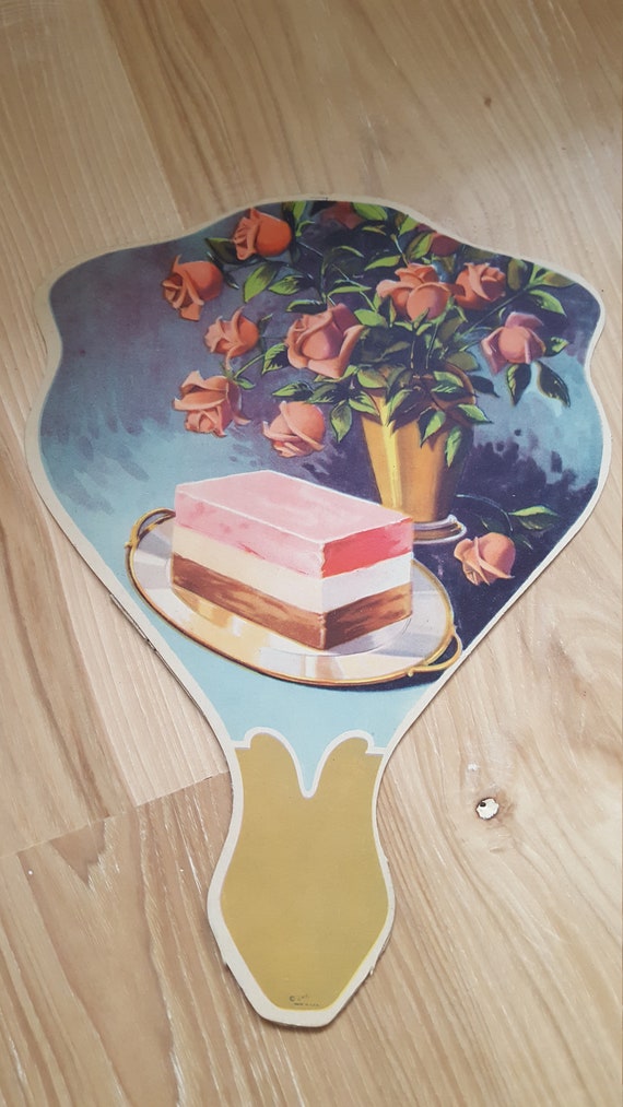 Vintage Ice Cream Neapolitan Cardboard Fan Advertisement Etsy