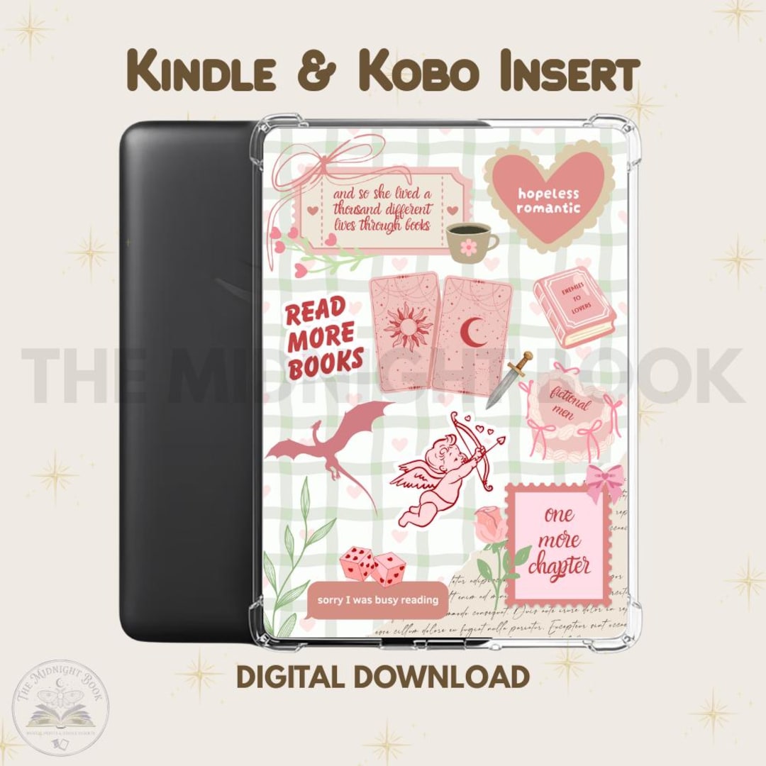 Pink and Green Aesthetic | Printable Bookish Kindle and Kobo Insert for ...