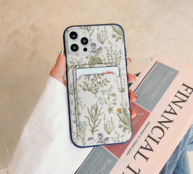 Floral card pocket case for iPhone 12 Pro Max case iPhone 11 iPhone XR case iPhone XS Max Case iPhone X Case iPhone 7 8 Plus iPhone 6 in06 