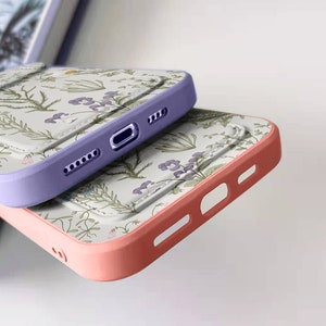 Floral card pocket case for iPhone 14 15 Pro max 13 12 mini iPhone 11 gift iPhone XR XS Max iPhone X botanical 8 Plus iPhone SE 2022 in06 image 4