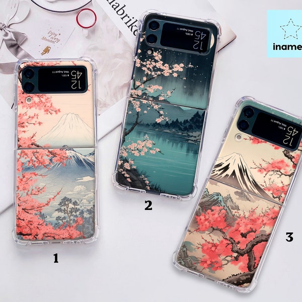 Étui Sakura pour Samsung Galaxy Z Flip 3 Z Flip 4 Z Flip 5 5G Coque pour Samsung Galaxy Z Fold 3 Z Fold 4 Z Fold 5 5G TPU in521