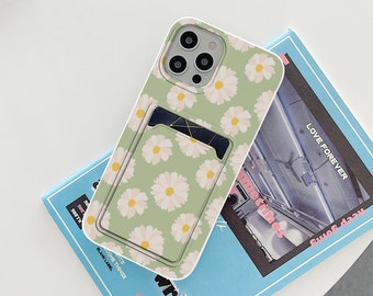 Chamomile card pocket case for iPhone 15 14 Pro max 12 Pro Max iPhone 11 iPhone XR case iPhone XS Max iPhone X iPhone 8 Plus iPhone 6 in199