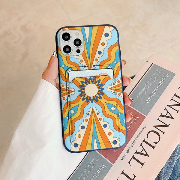 Groovy card pocket case for iPhone 14 15 Pro max 11 iPhone 12 Pro Max iPhone XR case iPhone XS Max iPhone X iPhone 7 8 Plus iPhone 6 in178