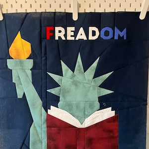 Let Freedom Read, modello per trapunta con carta da parati Banned Book, trapunta da lettura, modello fpp per libro