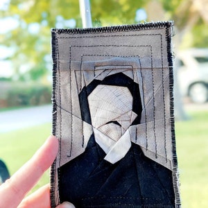 Edgar Allan Poe Mini Quilt Block Foundation Papier Zusammennähen Muster digitaler Download