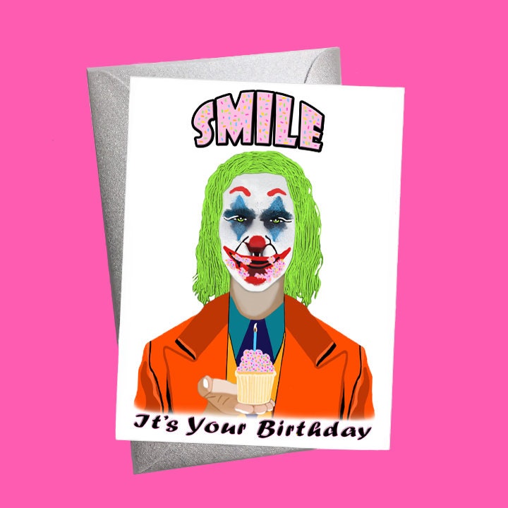Joker Smile Birthday Card Joker Card Batman Marvel Etsy Joker Smile Birthday Card Joker Card Batman Marvel Etsy