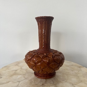 Vintage Woven Wicker Vasw