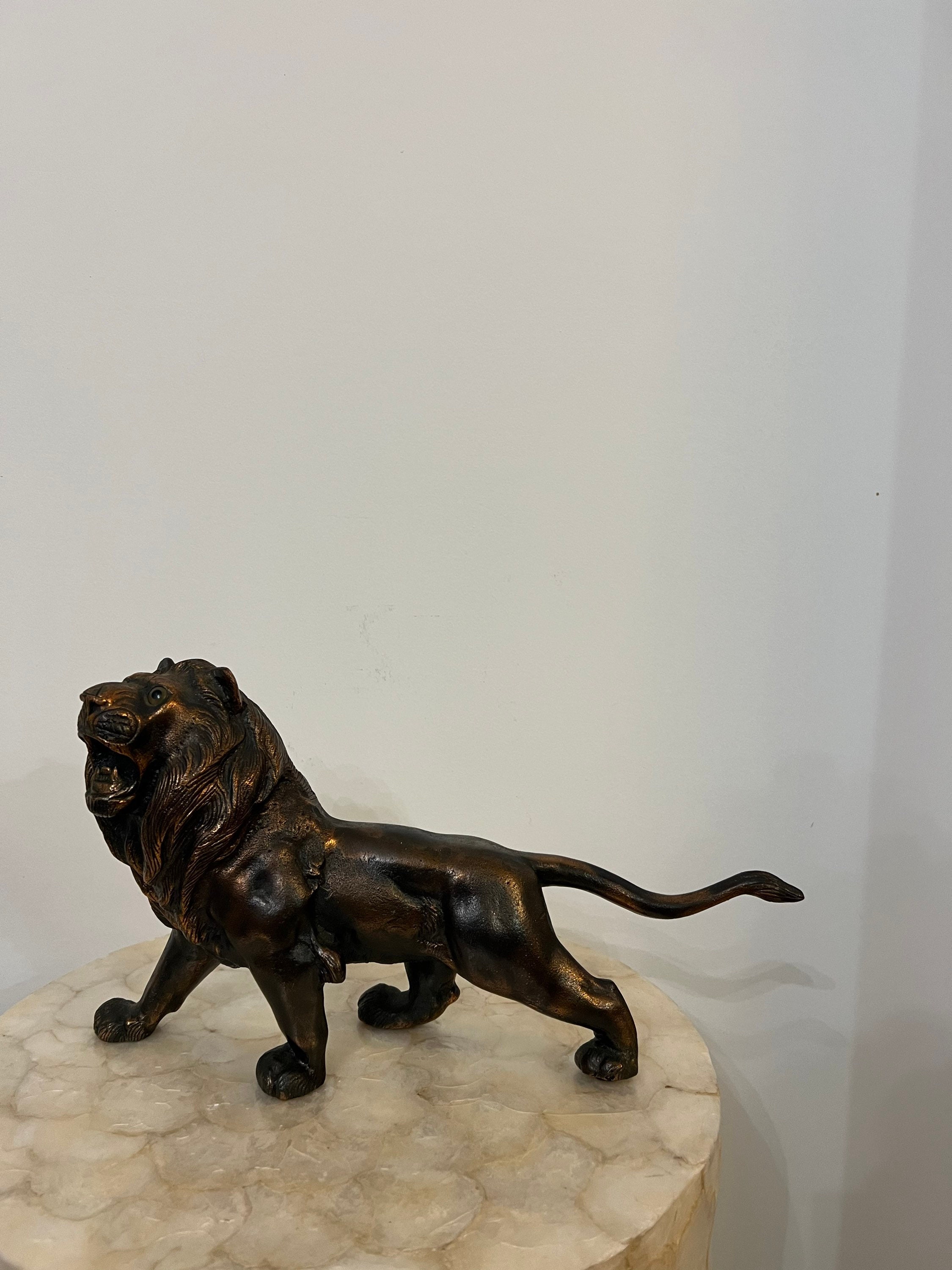 Vintage Solid Brass Lion Statue - Etsy