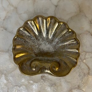 Vintage Dekorative Gold Bemalte Keramik Shel Dish