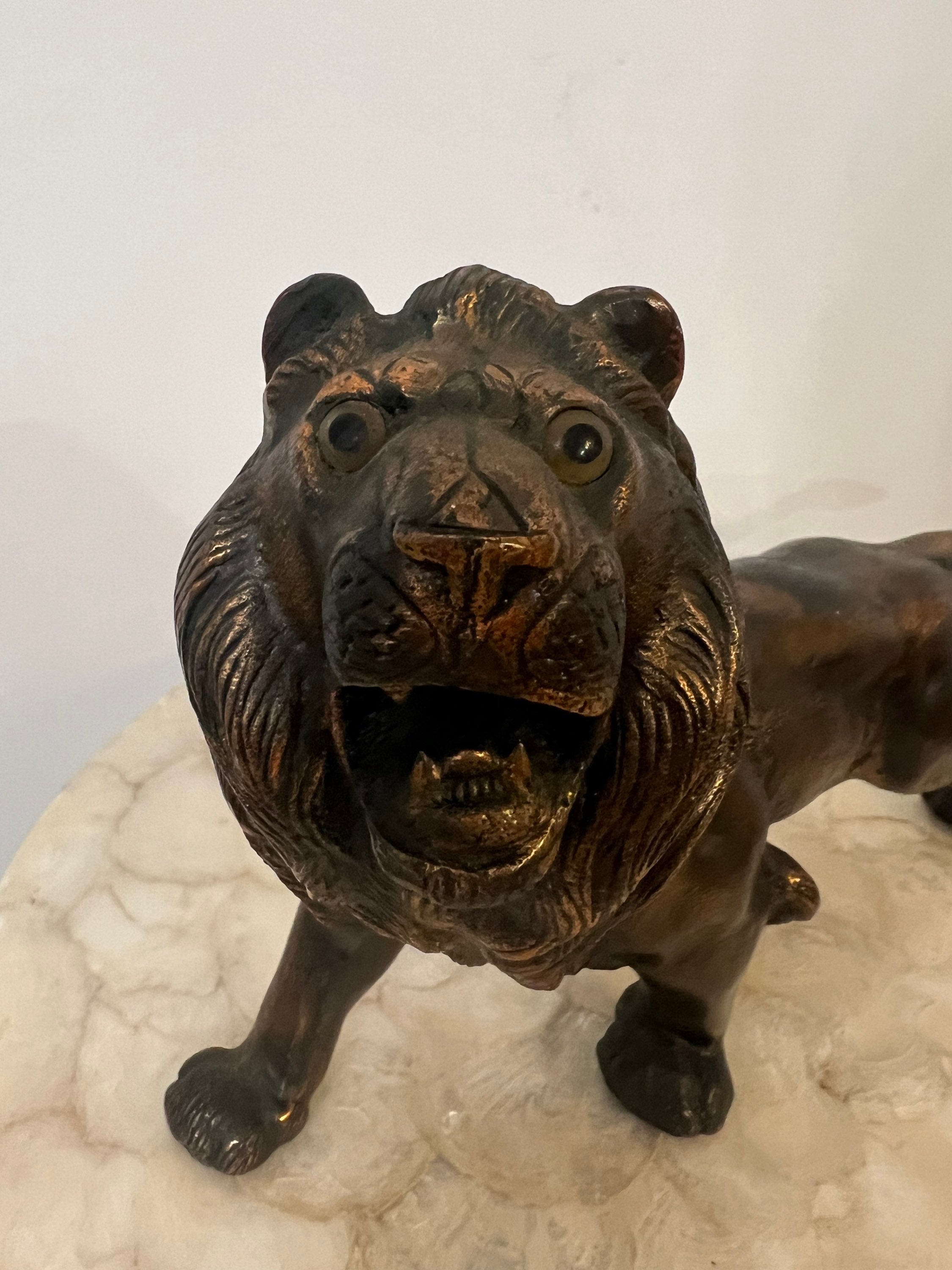 Vintage Solid Brass Lion Statue - Etsy