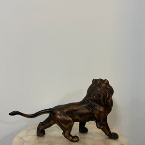 Vintage Solid Brass Lion Statue - Etsy