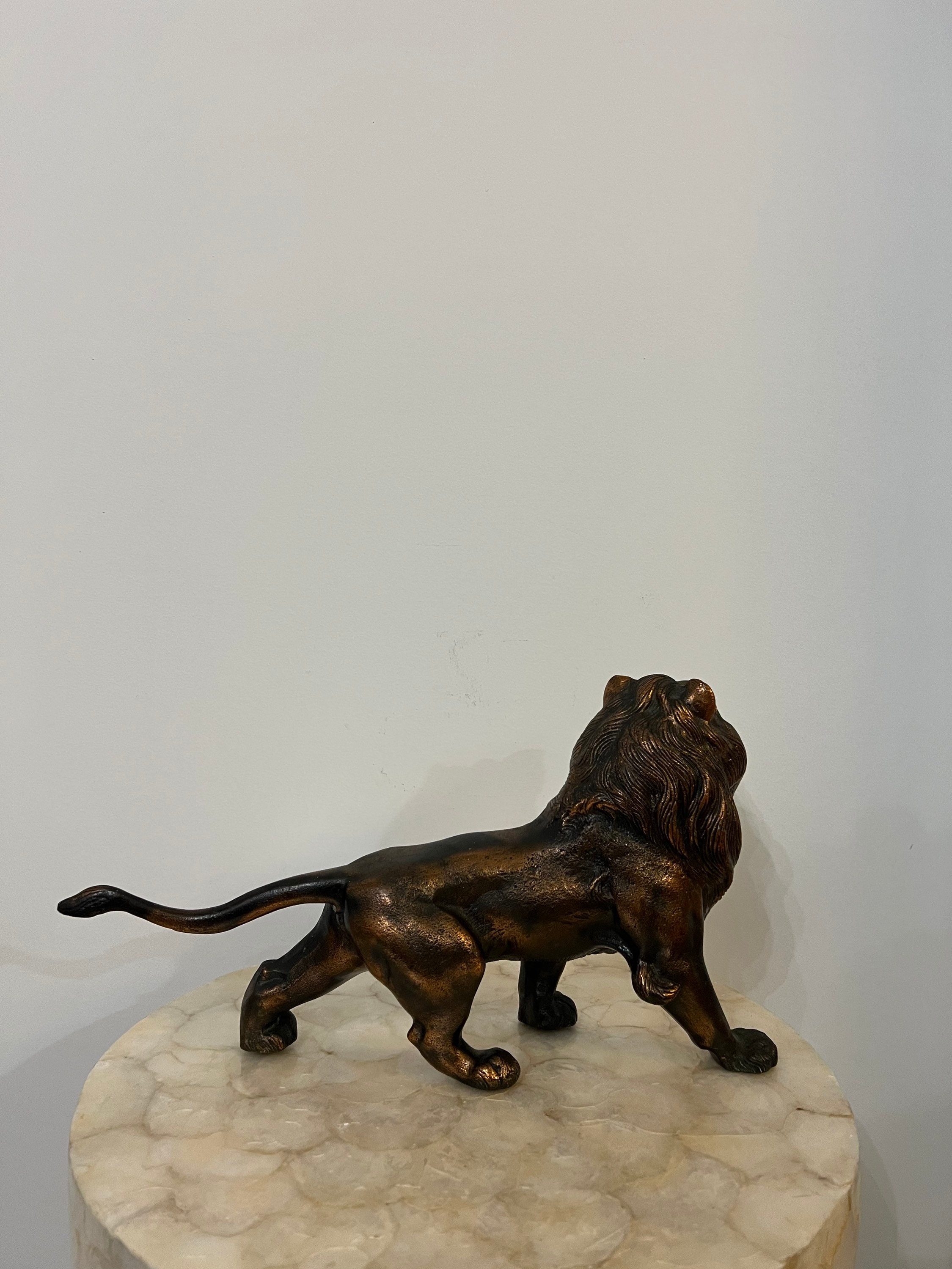 Vintage Solid Brass Lion Statue - Etsy