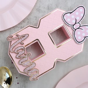 Letras 3D de Minnie Mouse, Primer cumpleaños de Minnie Mouse, Tema de Minnie Mouse, Letra independiente de Minnie Mouse, Minnie Mouse, UNA Minnie Mouse