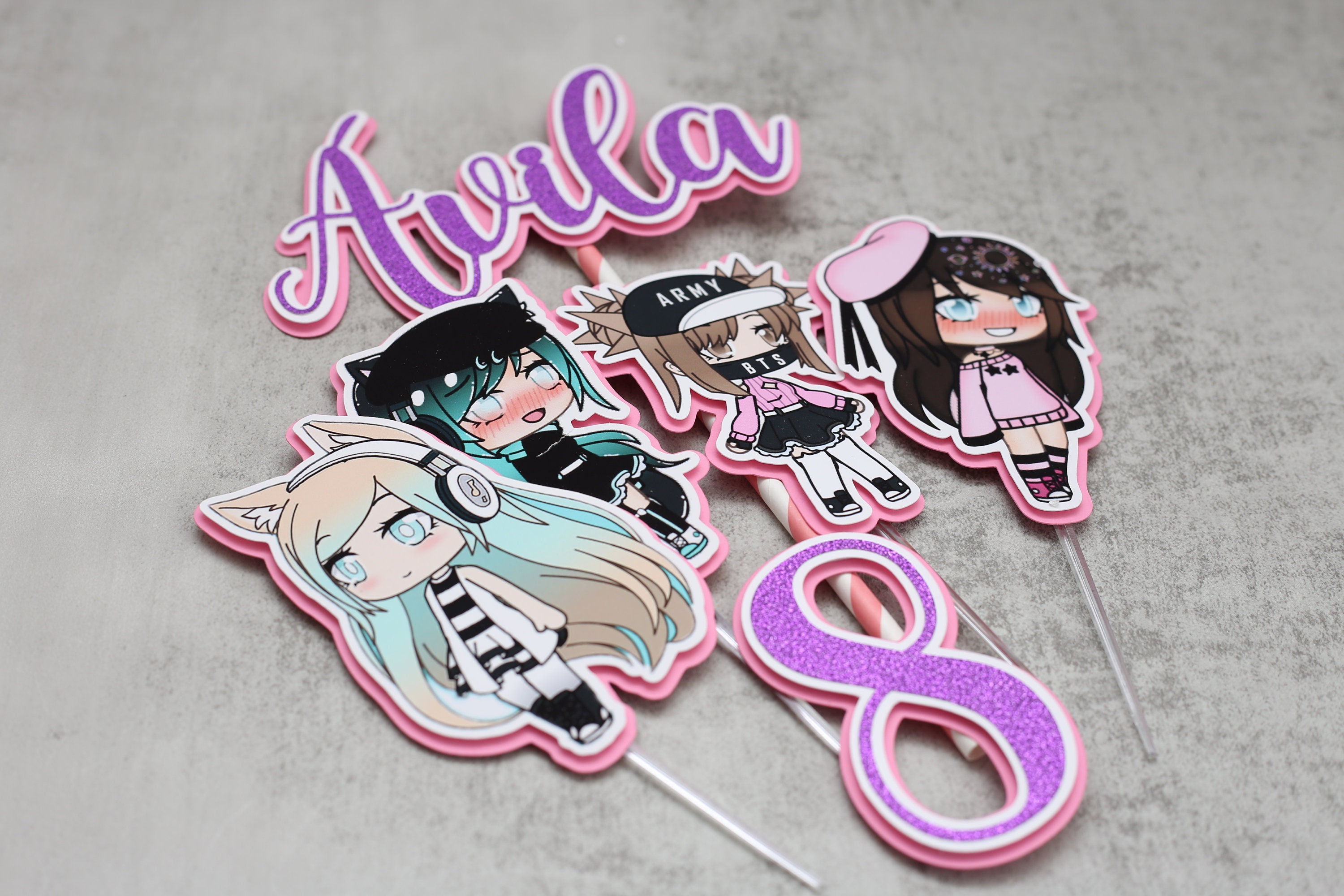 Gacha Life Cake Topper Gacha Life Personalized Cake Topper Etsy My