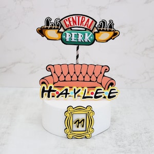 Friends Cake Topper - Central Perk Birthday Party Decor - Personalized Friends Theme Cake Decoration