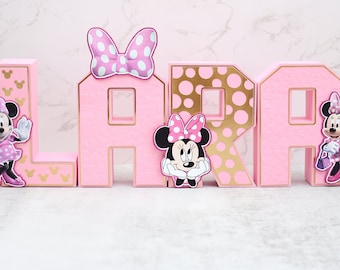 Minnie Mouse 3D Letters, Minnie Mouse First Birthday, Minnie Mouse Theme, Free standing Minnie Mouse Letter, Minnie Mouse, ONE Minnie Mouse