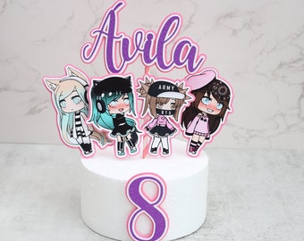 Gacha life Cake Topper, Gacha Life personalized cake topper, Gacha Life Birthday Party, Gacha Life Party Decorations, Shaker cake topper