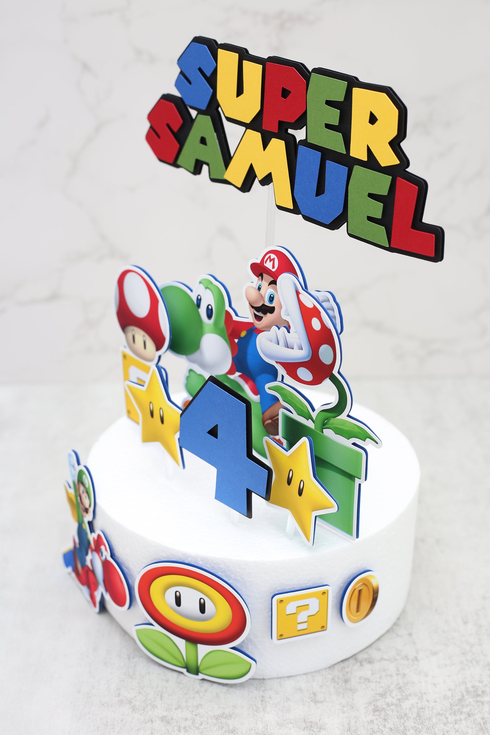 Super Mario Cake Topper Cake Topper Mario Bro Mario Cake Etsy
