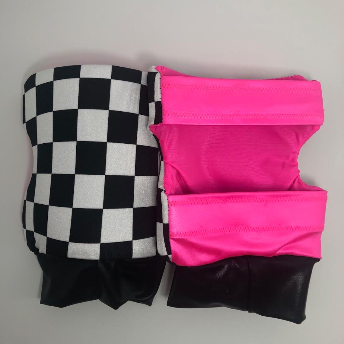 Prowrestling gear. Custom designed knee pads. Pinkcheckered Etsy