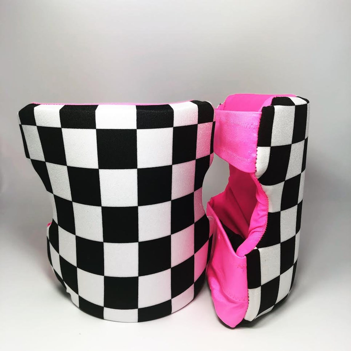 Prowrestling gear. Custom designed knee pads. Pinkcheckered Etsy