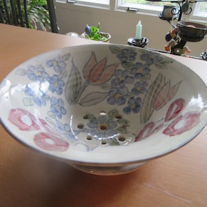 Cuenco de bayas con plato, 6,5" de ancho, 3" de alto, cerámica, torneada al torno, gres