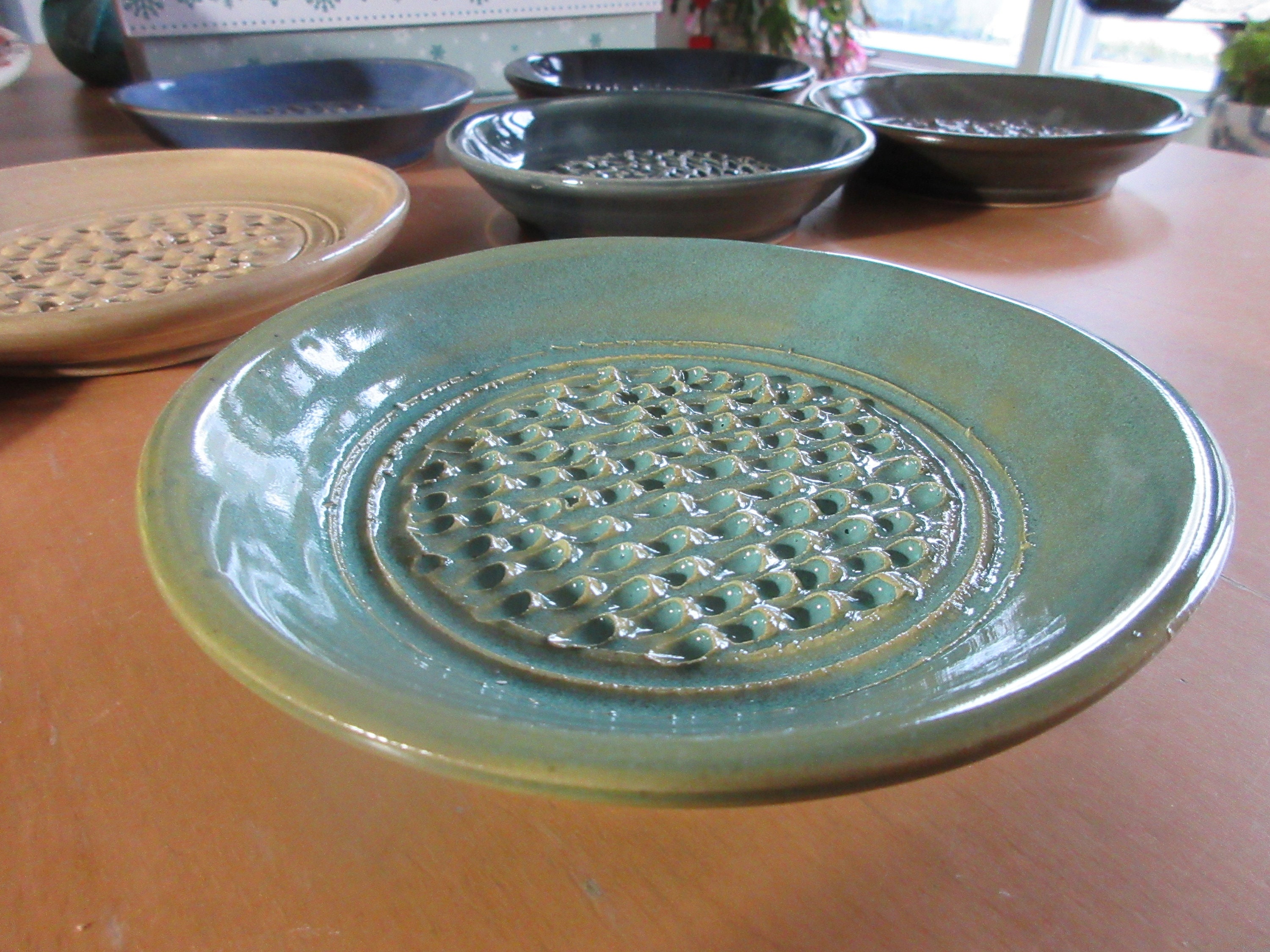 The Grate Plate Handmade Ceramic Grater in Sage — Las Cosas