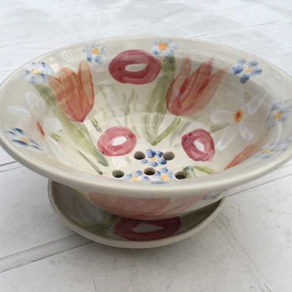 Ceramic Berry Bowl With Holes Etsy