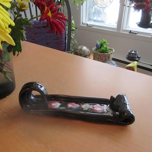 Trineo de mantequilla de cerámica hecho a mano, diseño de rosa azul