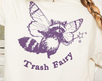 Trash Fairy Shirt Cute Raccoon Tee Magical Raccoon Fairycore Shirt Forestcore Cottagecore Gift Vintage Unisex T Shirt