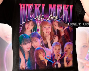 Chemise rétro bootleg Weki Meki - Sweat à capuche et sweat-shirt Weki Meki - Weki Meki Kpop Merch - chemise Kpop - Weki Meki Ki-Ling Fan Tee