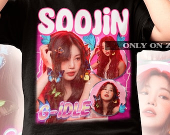 Gidle Soojin Bootleg Shirt: Retro-Inspired K-pop Fashion - Gidle Shirt - Kpop T-shirt - Kpop Merch - Kpop Gift - Gidle Retro 90s Shirt