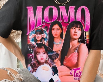 Twice Momo Retro Bootleg T-shirt - Twice Shirt - Kpop Shirt - Kpop Merch - Twice Clothing - Kpop Gift for he and him - Rap Hip hop Tee