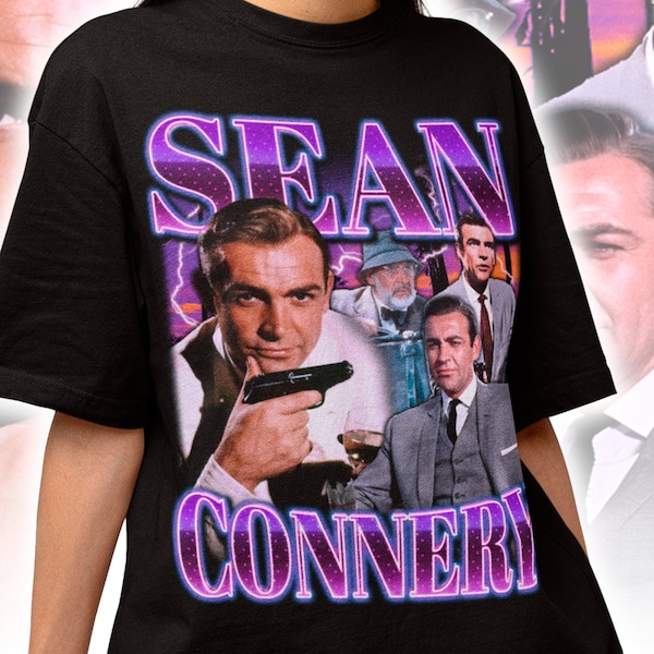 Sean Connery Retro 90s Shirt - Sean Connery Bootleg Sweatshirt - Sean Connery Fan Gift - Sean Connery Fan Merch - Sean Connery Unisex Tee