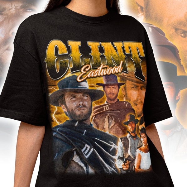 Clint Eastwood Bootleg Tee - Sweat rétro Clint Eastwood - Clint Eastwood Fan Merch - Cadeau Clint Eastwood pour elle ou lui - T-shirt unisexe