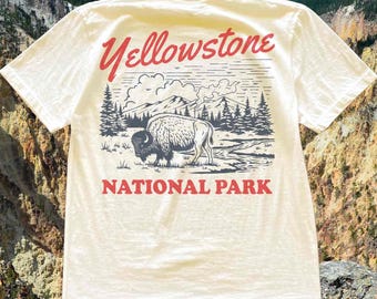 Yellowstone National Park Shirt, Vintage Bison Graphic Tee for Men Women, Retro Nature T-shirt, Park Souvenir Gift, Outdoorsy Adventure