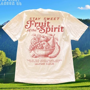 Camiseta Fruto do Espírito, camiseta cristã para mulheres e homens, vestuário de fé vintage, camiseta com versículos bíblicos, presente religioso estético para ela e ele