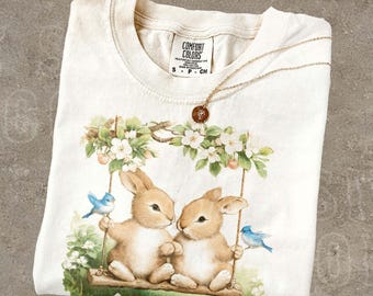 Vintage Bunny Storybook Shirt Cottagecore Rabbit Tee Coquette Fairycore Aesthetic Woodland Animal T-shirt For Women