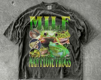 Man I Love Frogs Shirt Funny Frog Meme Tee Vintage Bootleg Y2K Graphic T Shirt Gift For Frog Lover Unisex Men Women