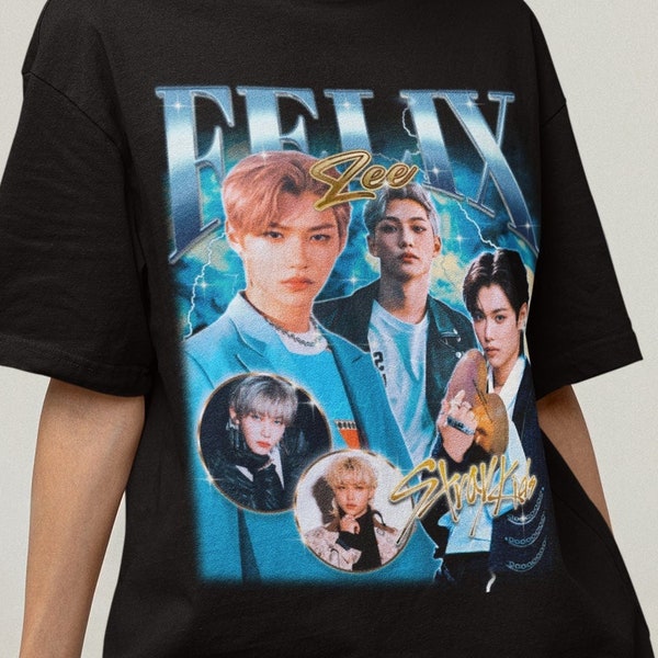 Stray Kids Felix Retro Bootleg T-shirt - stray kids shirt - Kpop Tshirt - Kpop Gift For her or him - Skz Shirt