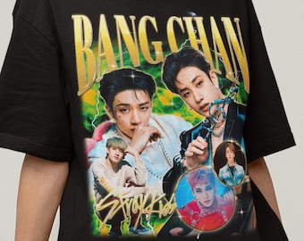 T-shirt Stray Kids Bangchan Retro Bootleg - camicia per bambini randagi - Tshirt Kpop - Regalo Kpop per lei o lui - Camicia Skz