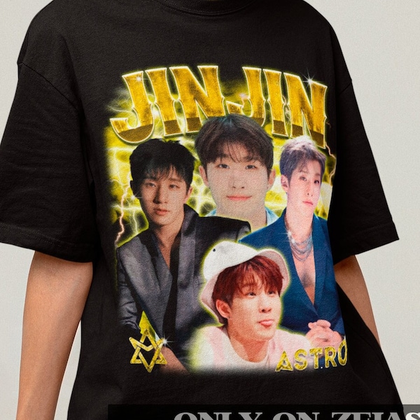 T-shirt Astro Jinjin rétro des années 90 - chemise Astro kpop - produits dérivés Kpop - cadeau Kpop pour elle ou lui - chemise bootleg Astro Kpop