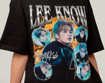 T-shirt tendance Lee Know pour enfant errant | Chemise K-pop Bootleg - Merch Kpop - Cadeau Kpop - Chemise enfant errant - Chemise Skz des années 90